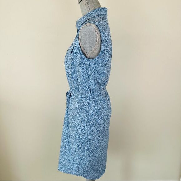 NWOT Eddie Bauer Travex Departure Button Front Blue Wave Shirt Dress SZ S - Picture 5 of 9